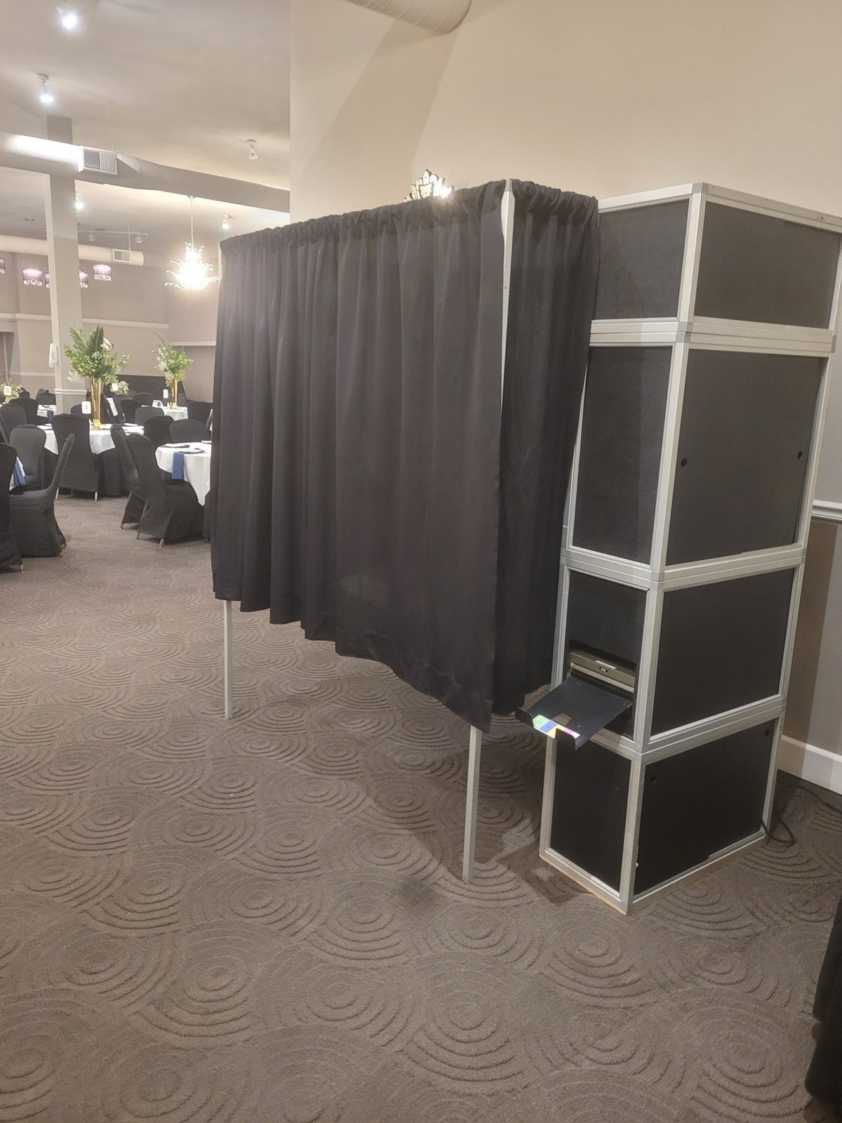 Enclosed photo booth rental at Crystal Ballroom Cincinnati